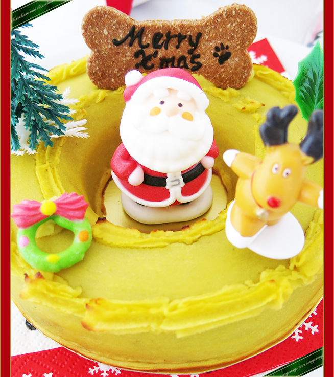 北海道産エゾ鹿肉 ミートローフクリスマスケーキ | 愛犬用クリスマス2021 | 犬用ケーキとおやつならキアッケレカーニ本店