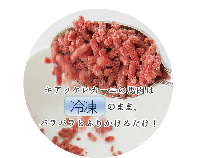 パラパラとふりかける馬肉